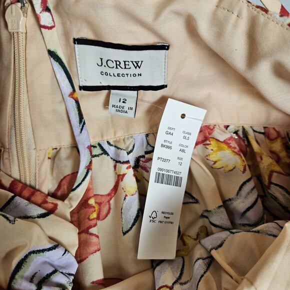 J.Crew Keyhole Cotton Poplin Maxi Dress Tropical Floral Vacation Boho Size 12 - Picture 12 of 16